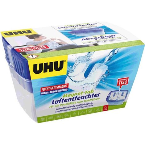 UHU Luftentfeuchter, Bekämpft Feuchtigkeit und Schimmel in Wohnräumen, jetzt noch effektiver dank innovativem Feuchtigkeitsmagnet, 450 g