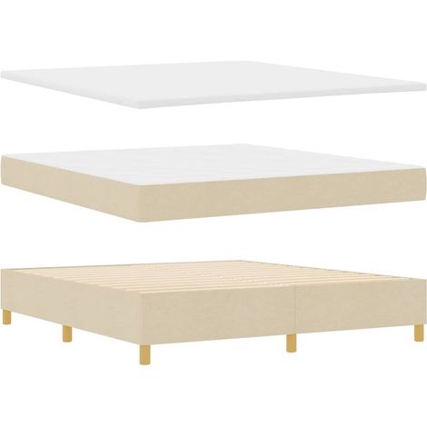 Maison Exclusive - Letto a molle con testiera Crema 180 x 200 cm Tessuto (1/5)
