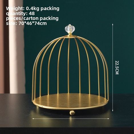 Seifenschale aus Schmiedeeisen in Form eines Vogelkäfigs, Kosmetikaufbewahrung fürs Badezimmer (einlagig, goldfarben)