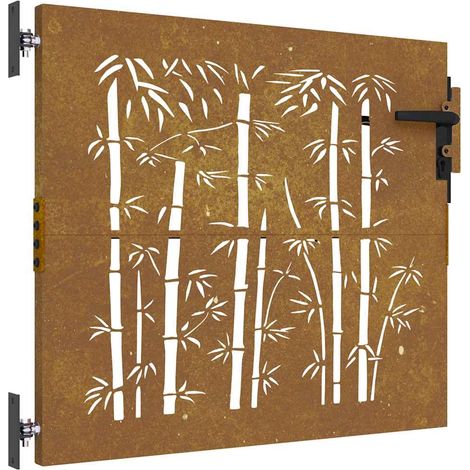 Maison Exclusive - Gartentor 85x75 cm Cortenstahl Bambus-Design