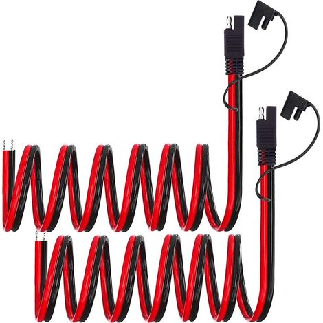 2er-Pack SAE-Kabel, 100 cm, 12 AWG, 2-polige Schnellverlängerung, Kupfer, für Motorrad, Auto, Traktor (1/5)