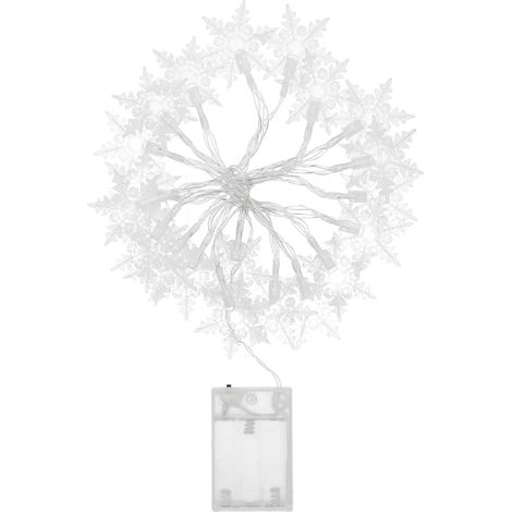 m LED-Lichterkette in Schneeflockenform – Warmweißes Licht für Weihnachten, Partys und als Vorhangdekoration (1/5)