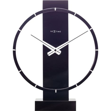 Horloge de Table et Murale Silencieuse en Bois et Acier Noir 34 x 27 cm - PANGIVO (1/5)