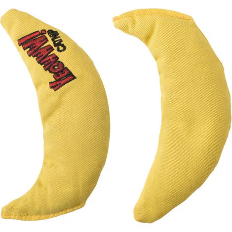 Juguete antiestrés importado para gatos, fabricado en lona, con forma de plátano de menta, interactivo y divertido para gatos (amarillo, 15 x 7 cm, 40 g).