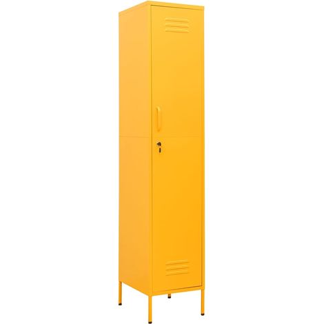 Armadio Giallo Senape 35x46x180 cm in Acciaio vidaXL