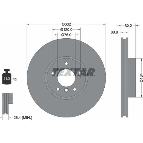 Lot de 2 Disques de frein Textar 92160805 BMW 34116771985 34116793245 6771985