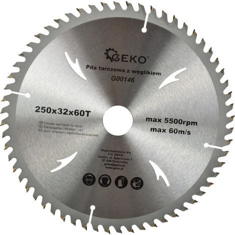 Lame de scie circulaire TCT pour bois Ø250x32 60 dents