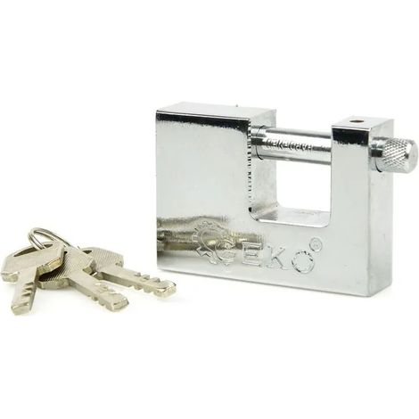 Candado geko rectangular 3 llaves resistente exterior 70mm (1/2)