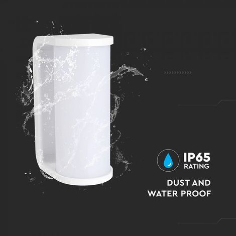 Aplique LED V-TAC de 12 W, cilíndrico, color blanco, CCT 3 en 1, IP65