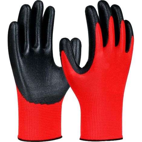 12 Paires De Gants De Travail Enduits De Latex, Gants en Nitrile Résistants Et Antidérapants pour Le Jardinage, La Construction, La Fabrication Et La Manutention (1/5)