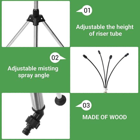 Brumisateur sur pied pour terrasse extérieure, hauteur réglable, support de 1,25 m pour rafraîchir l'extérieur, support portable (1/5)