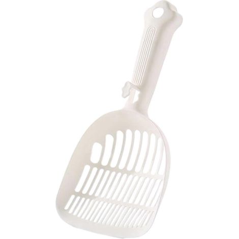 Pelle à litière pour chat, bac à litière animaux compagnie intérieur extérieur, usage vétérinaire, blanche, pour plusieurs animaux (1/5)