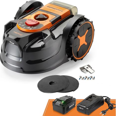 LawnMaster OcuMow® Mähroboter ohne Begrenzungskabel für bis zu 250 m², Vision-Navigation, systematisches Mähen in parallelen Bahnen, automatische Hinderniserkennung, Drop & Mow Roboterrasenmäher (1/5)