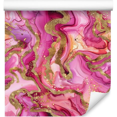Papier peint Encre rose poudré, violet et rouge 50x1000 cm (1/5)