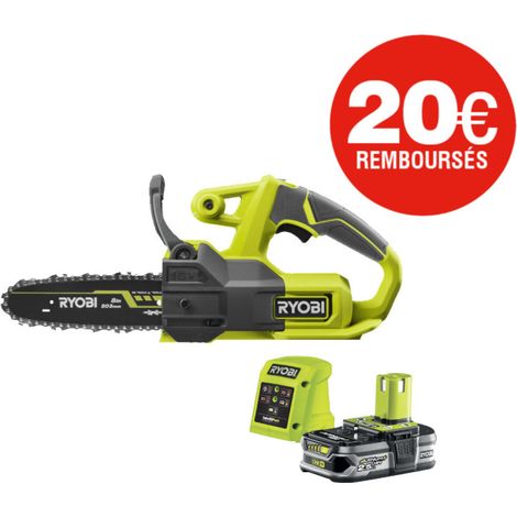 Tronçonneuse RYOBI 18V One+ - Batterie 2.5Ah - Chargeur - RY18CS20A-125 (1/5)