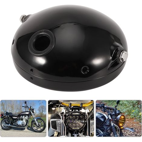 7-Zoll-LED-Scheinwerfer für Custom-Motorräder, schwarzes Eisengehäuse, Frontscheinwerferoptik, wasserdicht, Harley-kompatibel (1/5)
