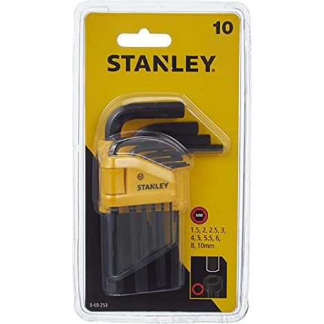 Stanley 0-69-253 Sechskant-Inbusschlüsselsatz 1,5-10 mm 10-teilig (1/5)