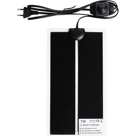 Terrarium-Heizmatte, 15 x 28 cm, Heizmatte für Terrarien, Heizmatte für Reptilien, Temperatur einstellbar (0-35 Grad), EU-Stecker (7 W, 220 V-240 V)