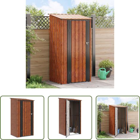 vidaXL Gartenablage - Gartenhütten Braun 103 x 86 x 200 cm Metall (1/5)