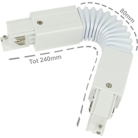 Connettore Giunto Curvabile Forma L Colore Bianco Per Barra Sistema Binario Trifase CB40101 CB40102 CB40103 (1/3)