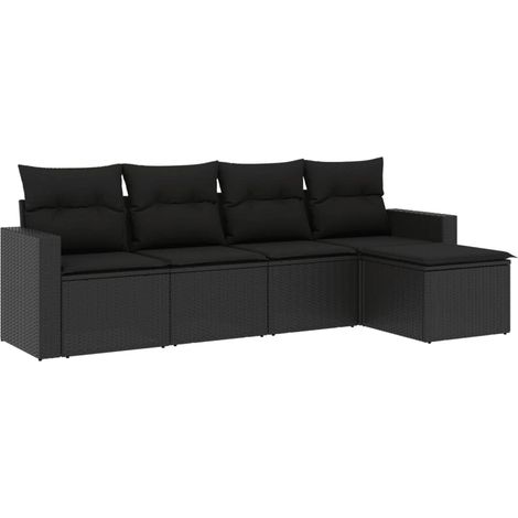 Maison Exclusive - Set de muebles de jardín 5 pzas y cojines ratá (1/3)
