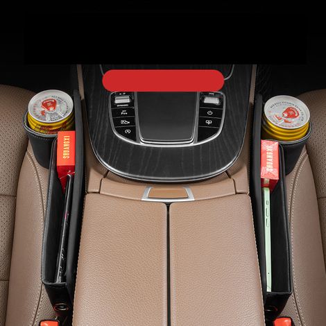 Großvolumiger Autositz-Abstandshalter, multifunktionaler Auto-Organizer, Stauraum für Handy, Karten, Schlüssel, Becher, Fahrerseite links, platzsparend, sauber und ordentlich. (1/5)