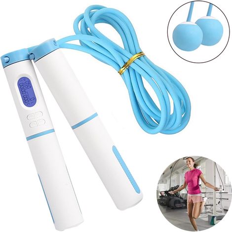 Corde à Sauter Numérique - Compteur Intelligent Calories Temps Sauts - Réglable 3 m - Pour Fitness Intérieur Extérieur - 1 Pièce (1/5)