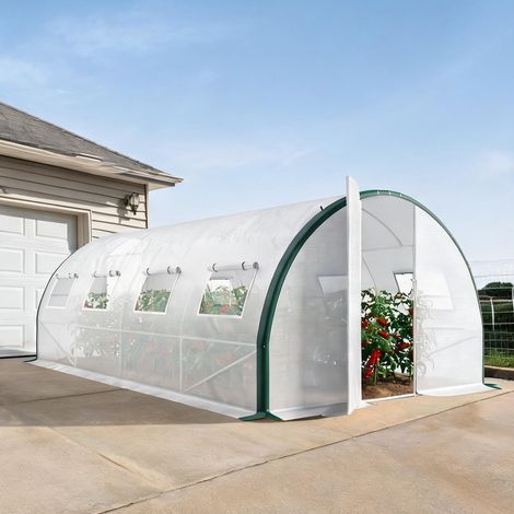 Serre de jardin blanc en PE 600 x 300 x 200 cm (1/5)