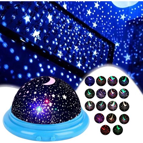Projecteur de ciel étoilé LED avec veilleuse, bleu, pour chambre à coucher, chambre d'enfant. (1/5)