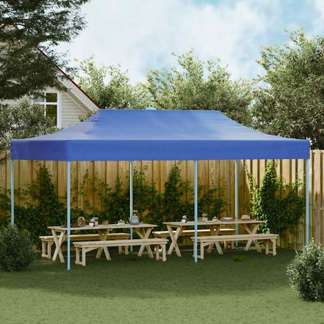 Tente de réception pliable, Pavillon, Pergola, Tente de jardin, 3 x 6 m Bleu OIB9833E (1/5)