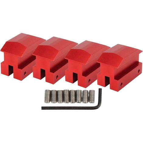 Ej.Life Coussinet de Levage pour Cric Coussinets de Levage en Aluminium pour Camaro 6e Génération Sauf Cabriolet, 4 Pièces Coussin de Levage Rouge Boulon de Levage au Sol sur Points de Cric (1/5)
