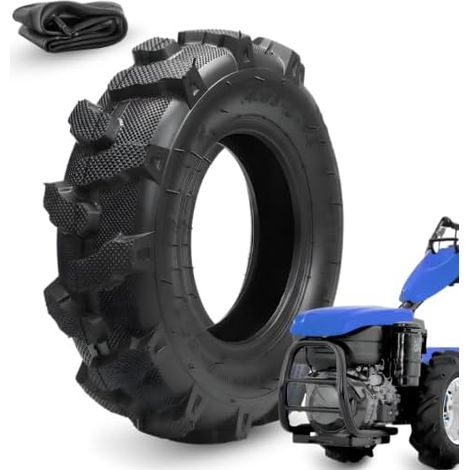 1 Pneumatico 4.00-8 TM + Camera d'Aria Copertone rinforzato 4PR Gomma ruota per uso Agricolo Trattorino Motocoltivatore Falciatrice (1/4)