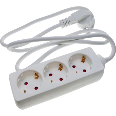 BeMatik - Ciabatta 3 schuko 16A 230V bianca con cavo da 3m