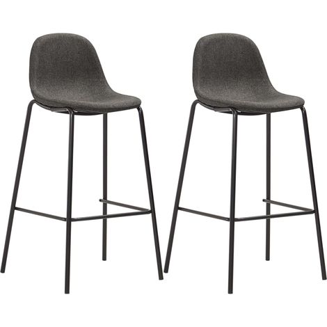 Barhocker 2 Stk. Dunkelgrau Stoff