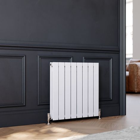 ELEGANT Designer Radiators Flat Panel 600 x 600 mm White Double Horizontal Bathroom Heater