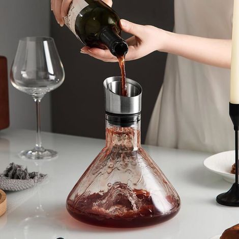 Carafe vin Iceberg 1500 ml – Verre cristal, filtre inox – Bec anti-gouttes – Design moderne (1/5)