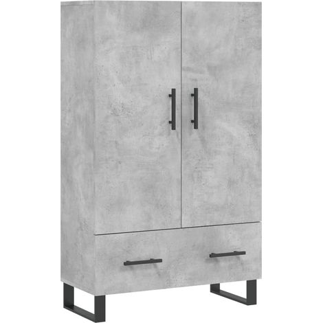 Aparador buffet cómoda mueble mueble de almacenaje organizador cocina salón salón alto 69,5 x 31 x 115 cm madera contrachapada gris 020034460