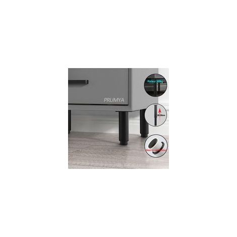Verstellbare Möbelfüße von 180 bis 300 mm aus kaltgewalztem Stahl, 1er-Set, geeignet für Bett, Sofa, Tisch, Kleiderschrank (1/5)