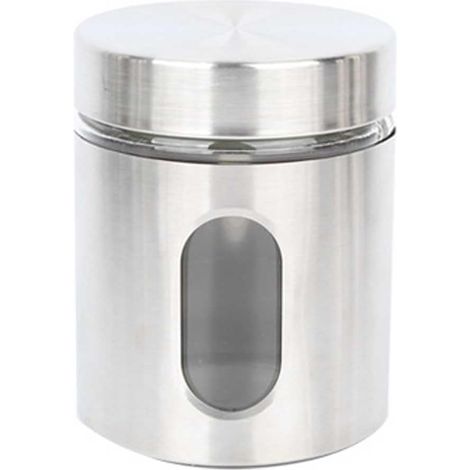 Boîte hermétique en acier inoxydable et verre, avec couvercle, pour le café, le sucre, idéale pour l'organisation de la cuisine et du plan de travail.-AquaForge (1/5)