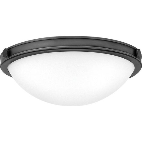 Afwerking: Zwart oxide  Materiaal: Staal, glas  Hoogte: 12,4 cm  Diameter: 34,6 cm  Lamptype: E27  Aantal lampen: 2  Inclusief lamp: Nee  Dimbaar: Ja - Dimbare lampen vereist  Gewicht: 2,5 kg  Wattage (1/5)