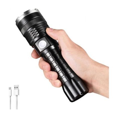 5 Modes Rechargeable Torch 1500 Lumens Ultra Powerful LED Flashlight with 18650mAh Battery, IP45 Waterproof, Military Tactical Flashlight for Camping, Hiking, Emergency (1/5)