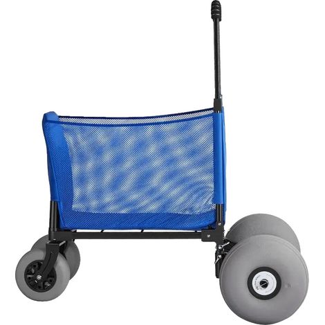 Carrito de playa, resistente, altura ajustable, negro. (1/2)