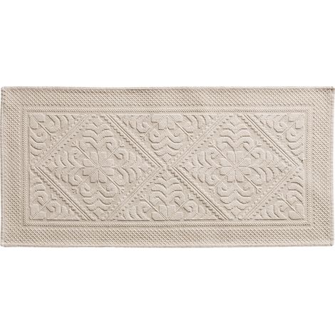 VIVARAISE - Tapis de bain Vivaraise Enzo en coton - Couleur ciment - 54 x 110 cm (1/4)