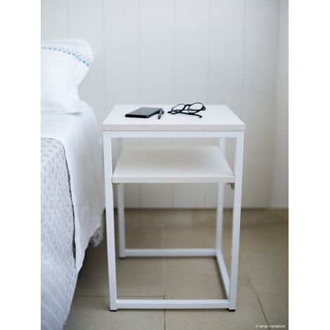 Comodino design multiuso in acciaio - Ideale per cameretta e salotto - Verde mela