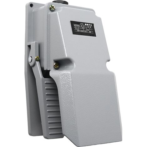 Interrupteur à pédale pour machine-outil, 1NC 1NO, contact argenté, réarmement automatique, avec couvercle de protection (1/5)