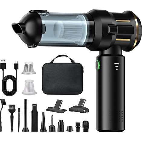 4 en 1 Aspirateur portatif, 25000PA Aspirateur de voiture sans fil puissant, moteur sans brosse à 3 vitesses, 220 000 RPM, sac EVA (1/5)