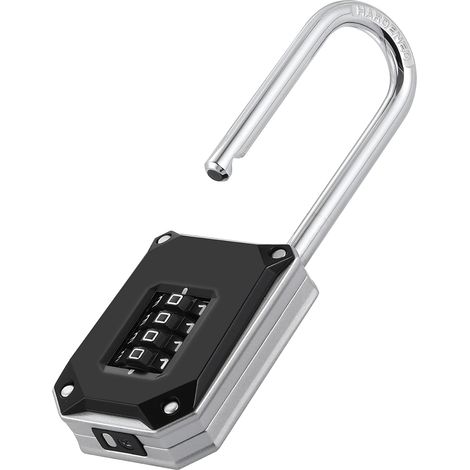 Hochleistungs-Zahlenschloss, 57 mm lange Schlösser, 4-stellige Zahlenschlösser mit großen weißen Ziffern und Reset-Schutzabdeckung (1/5)