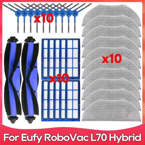 Accessoire de rechange compatible avec le robot aspirateur RoboVac L70 : brosse latérale à rouleau hybride, filtre HEPA et balai laveur. (1/5)