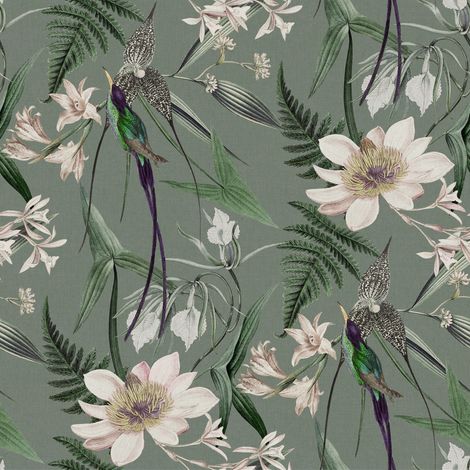 Superfresco Easy - Tapete - Paradise Garden - Grau/Rosa - 10mx52cm