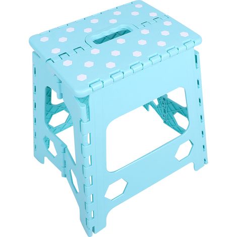 Tabouret Pliant En Plastique - Chaise Portable Légère - Pour Massage Et Usage Domestique - Capacité 136kg - Bleu (1/5)
